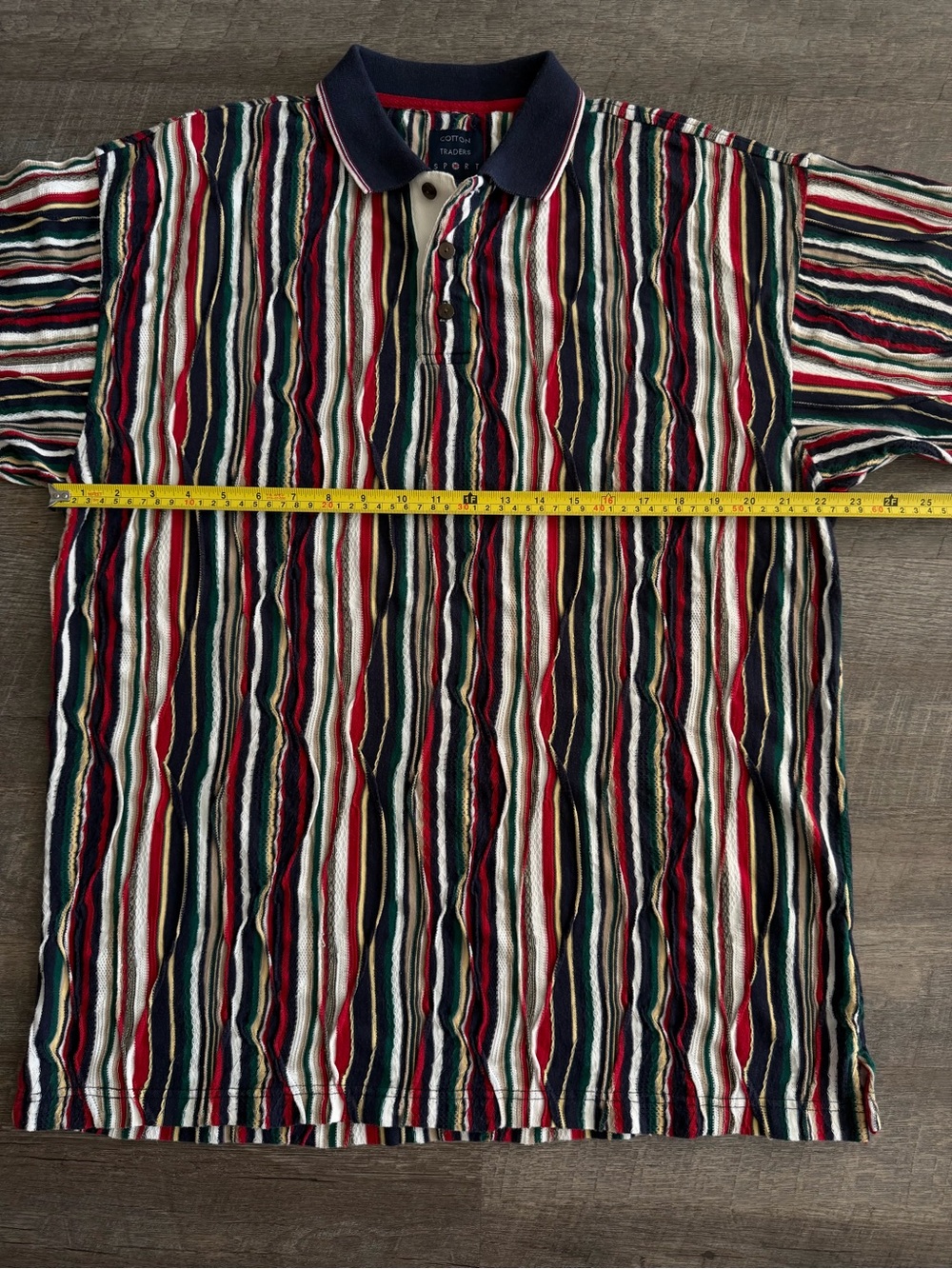 Vintage 90s Coogi Style Short Sleeve Polo Shirt By Cotton Traders Sport Men’s L - Picture 6 of 6